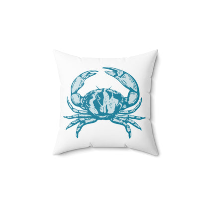 Turquoise Crab Spun Polyester Square Pillow at Caribbean Rays