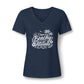 Beachy Attitude V-Neck Tee — Women's Relaxed Heather Graphic T-Shirt