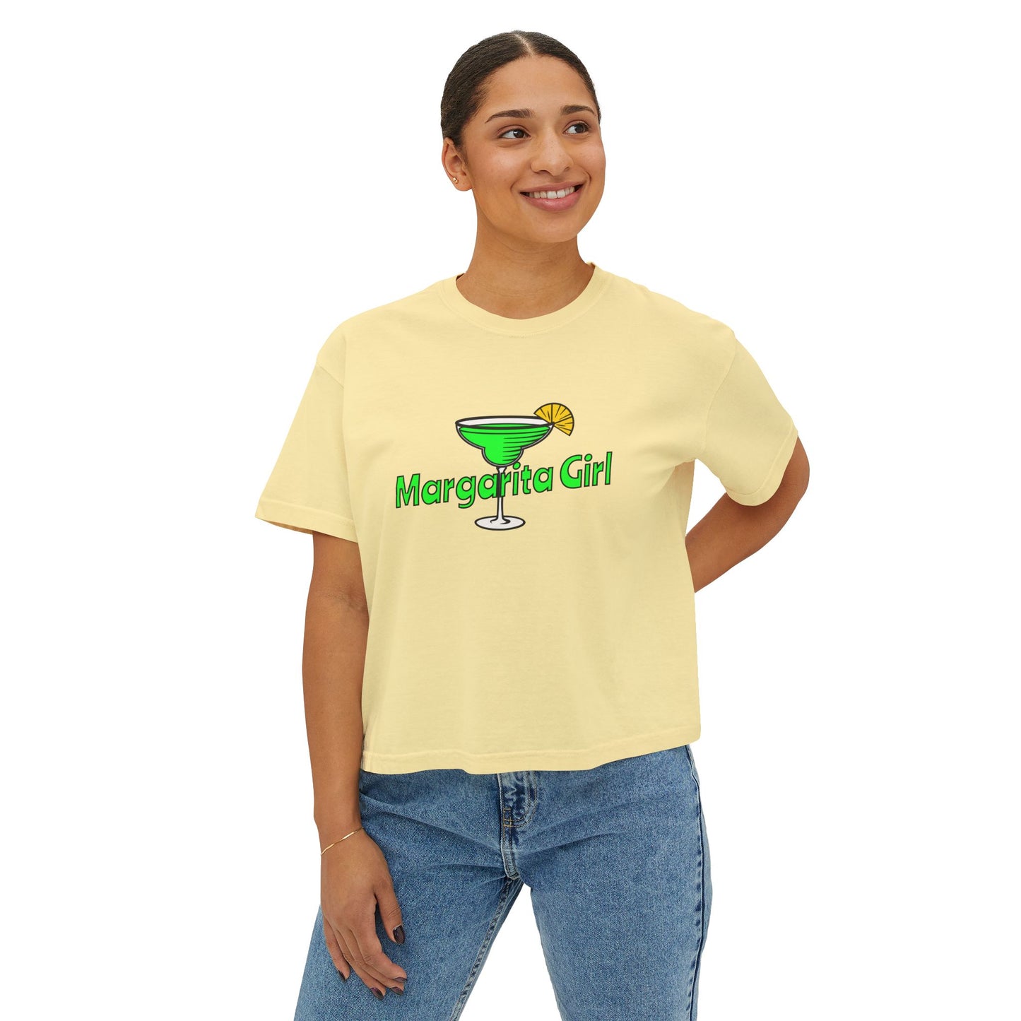 Margarita Girl Boxy Tee — Women's Cocktail Graphic T-Shirt