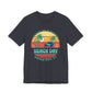 Black t-shirt with a colorful 'Beach Day' graphic on a white background-Caribbean Rays