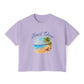 Beach Days Boxy Tee — Tropical Palm Beach Graphic for Women