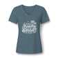 Beachy Attitude V-Neck Tee — Women's Relaxed Heather Graphic T-Shirt