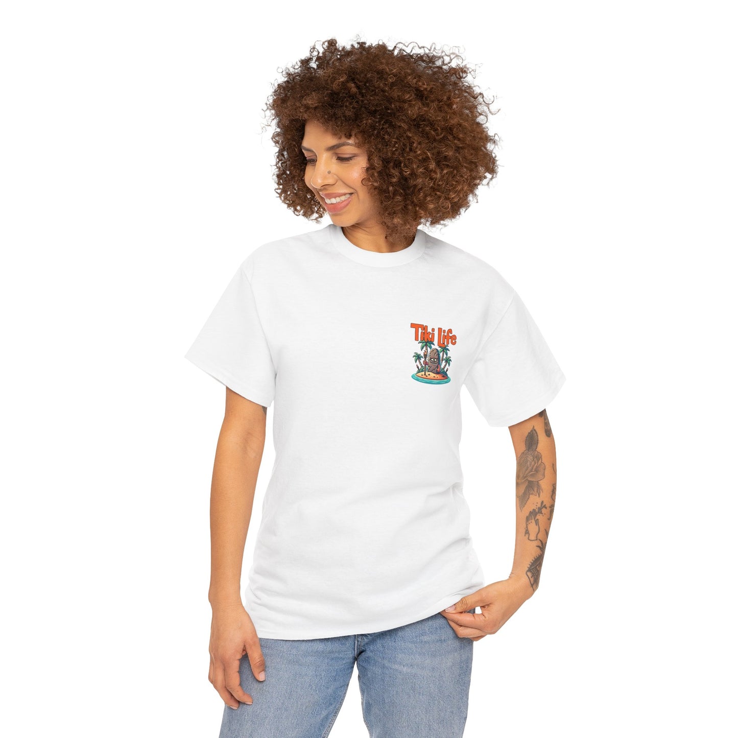 Tiki Life Island Tee - Unisex Heavy Cotton T-Shirt