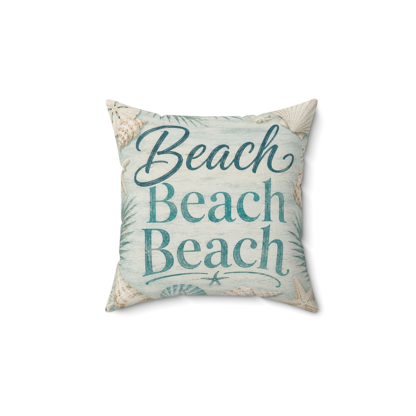 Beach Beach Beach Spun Polyester Square Pillow
