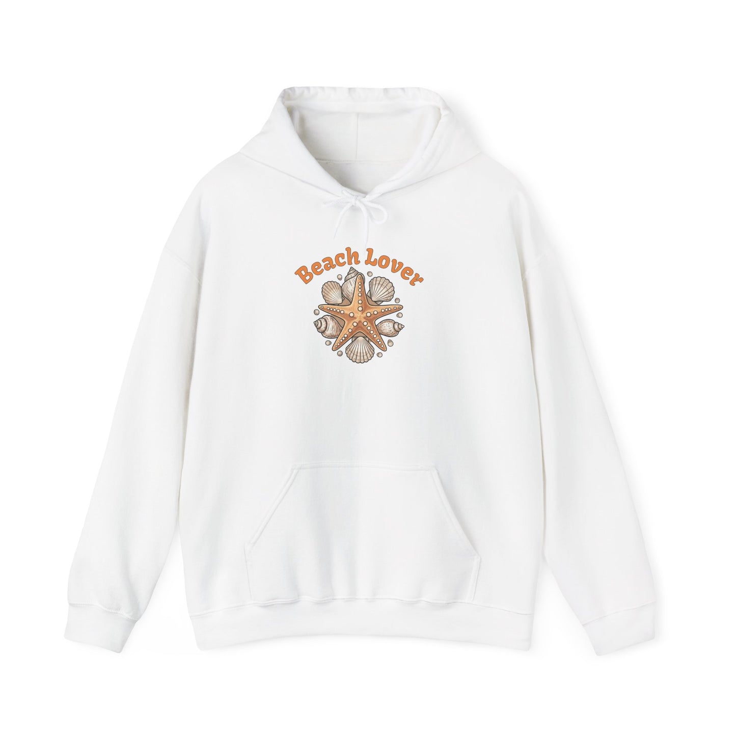 Beach Lover Starfish Hoodie — Coastal Seashell Graphic Sweatshirt