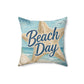 Blue Beach Spun Polyester Square Pillow