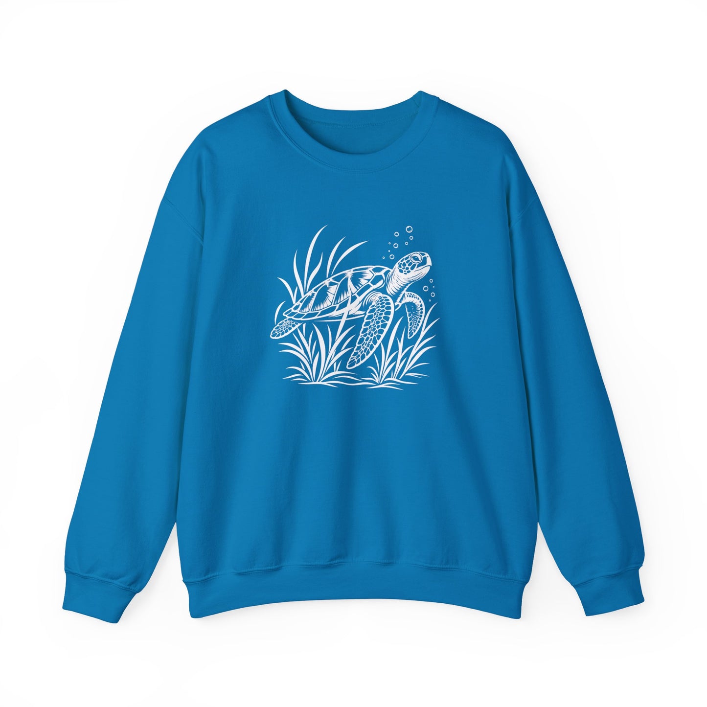 Sea Turtle Crewneck Sweatshirt — Hand-Drawn Marine Life Graphic
