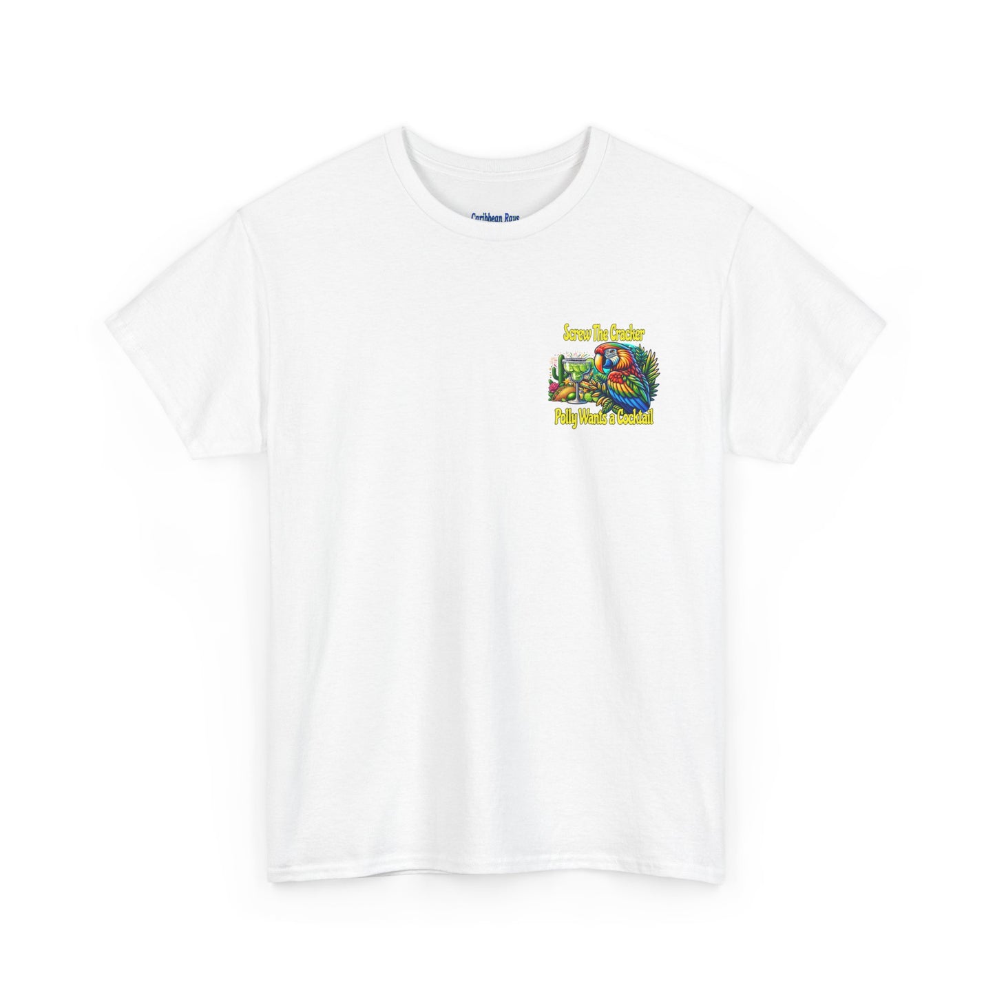 Cocktail Parrot Tee - Fun Retro Style, Unisex  Heavy Cotton T-Shirt,