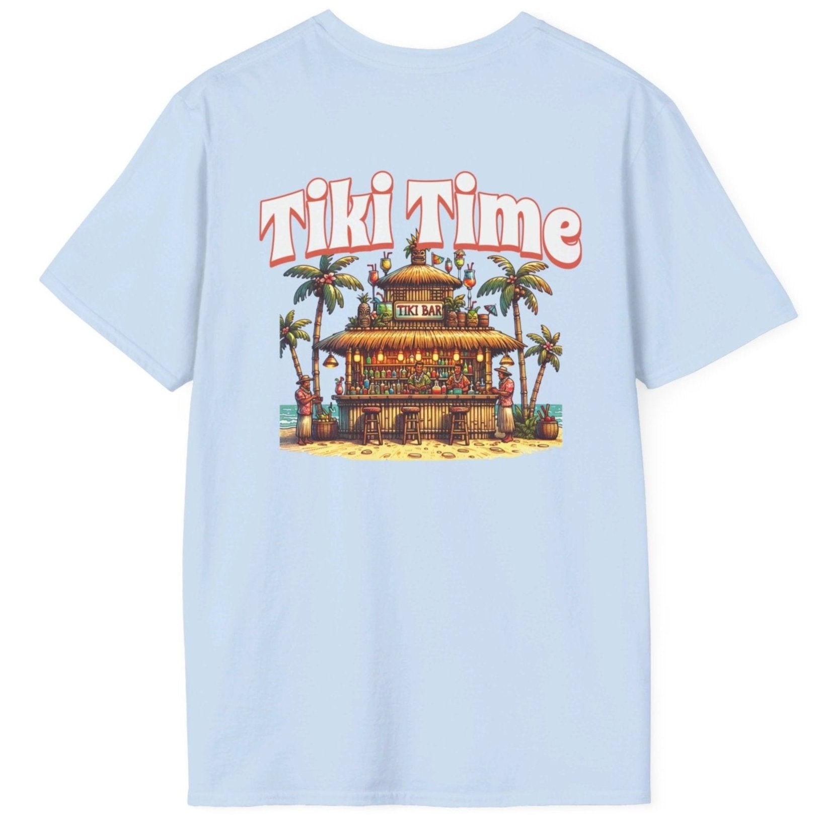 Tiki Time Bar Unisex Softstyle T-Shirt by Caribbean Rays