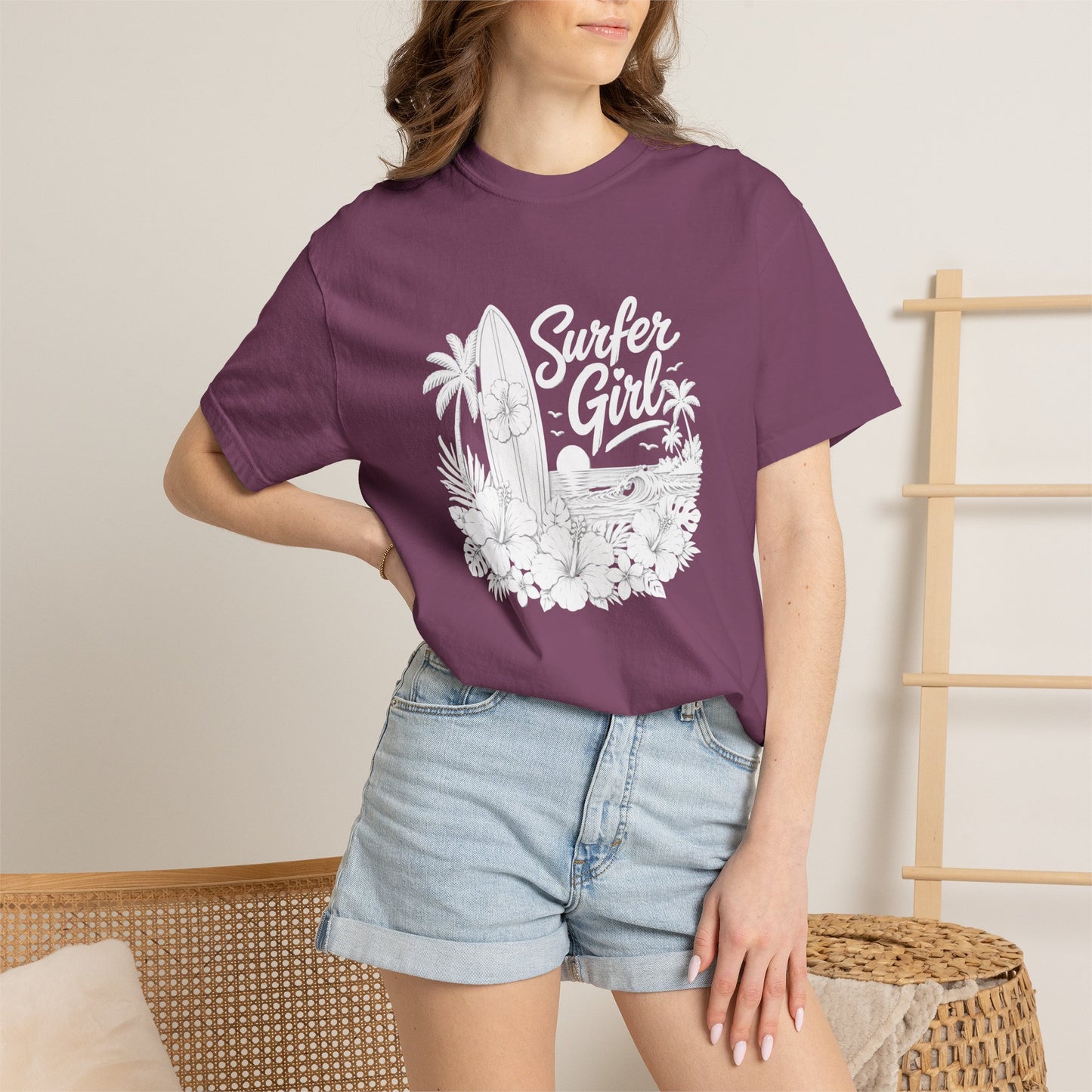 Surfer Girl Graphic Tee — Vintage Beach Surf T‑Shirt