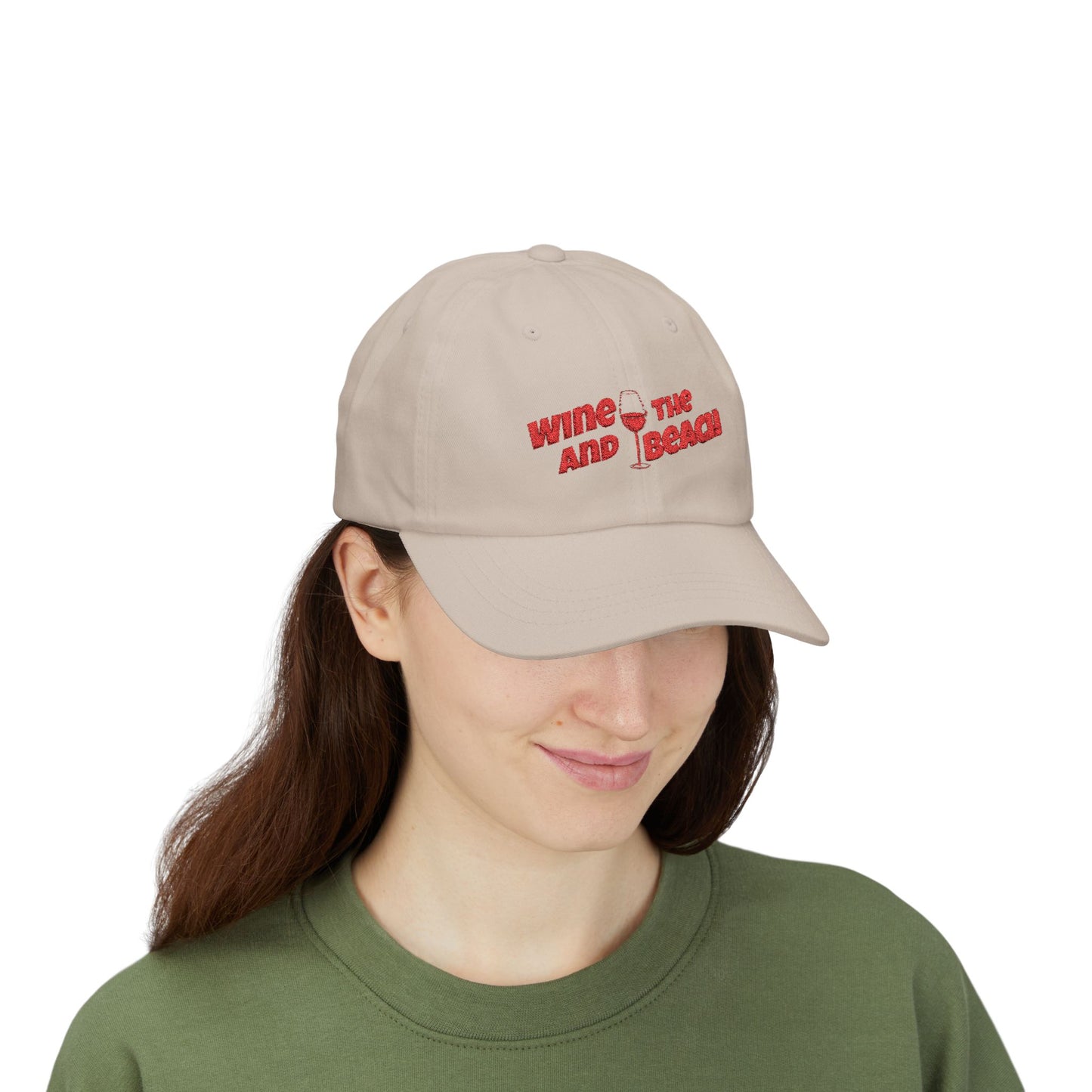 "Wine and the Beach" Embroidered Baseball Hat