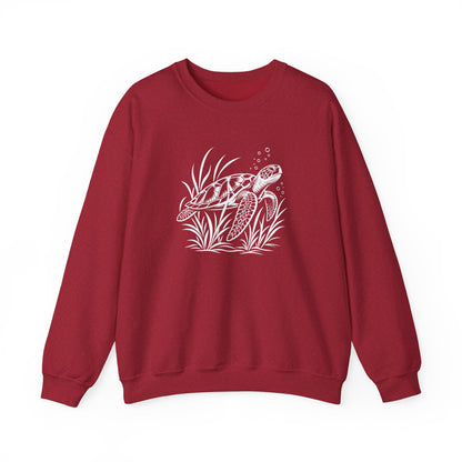 Sea Turtle Crewneck Sweatshirt — Hand-Drawn Marine Life Graphic