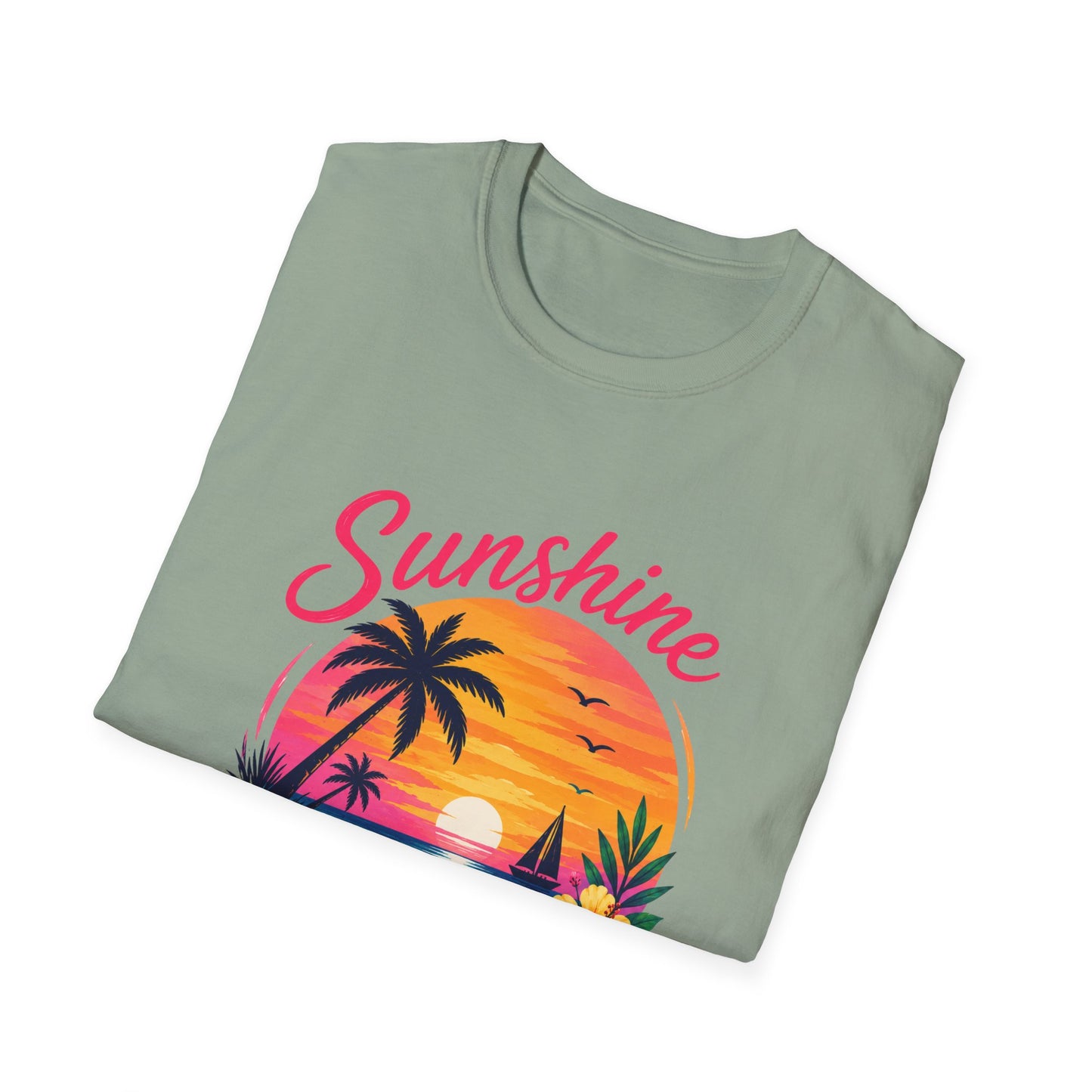 Sunshine and Sea T-Shirt — Tropical Palm Beach Sunset Tee
