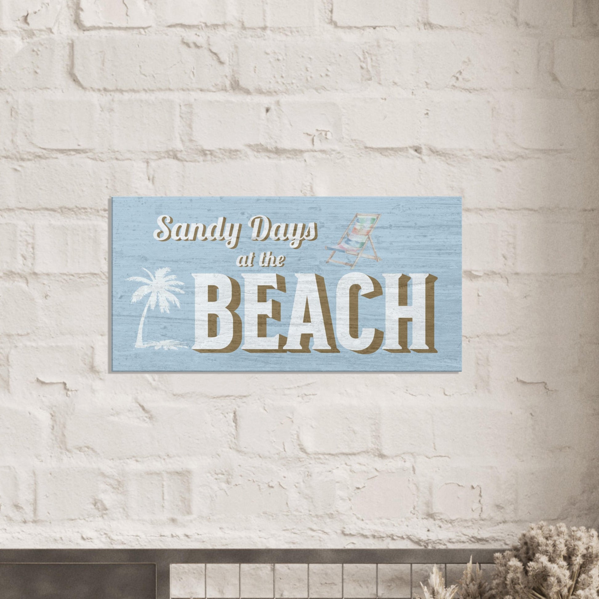 Sandy Days at the Beach Large Canvas Wall Print on Caribbean Rays