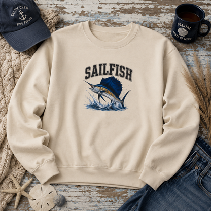 Sailfish Graphic Sweatshirt – Vintage Marlin Fishing Crewneck