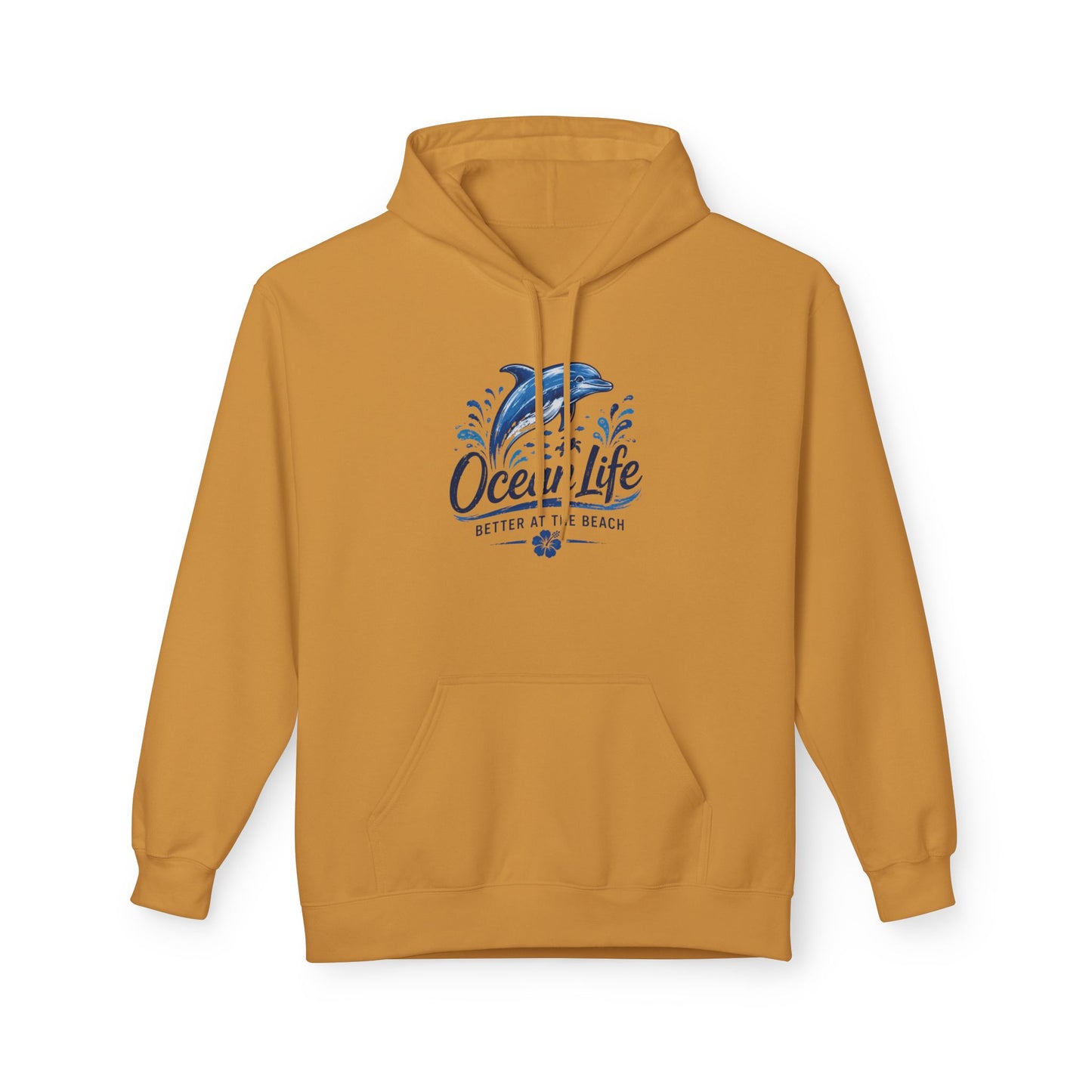 Ocean Life Hoodie - Beach Vibes Dolphin Surf Graphic