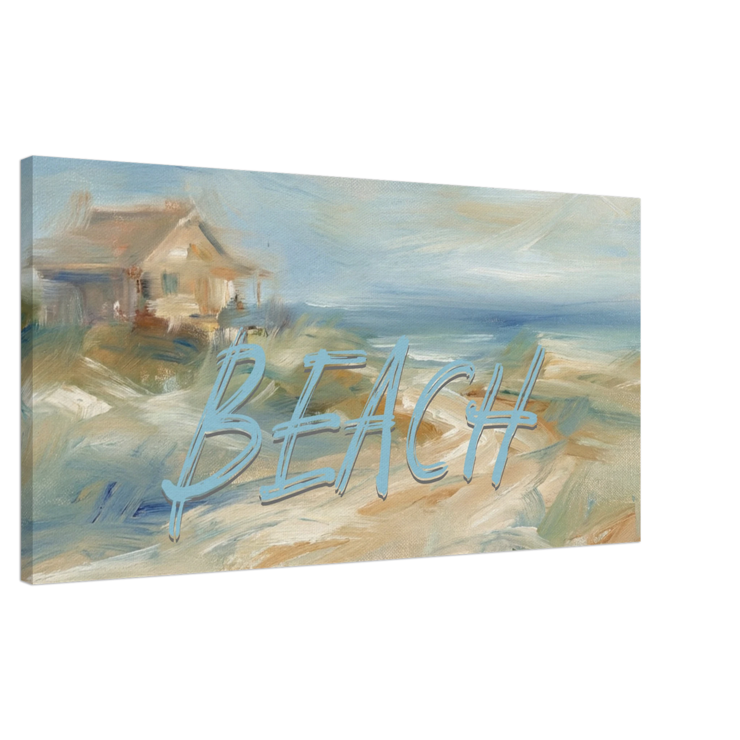 Single Beach House Canvas Print Art on Caribbean Rays 