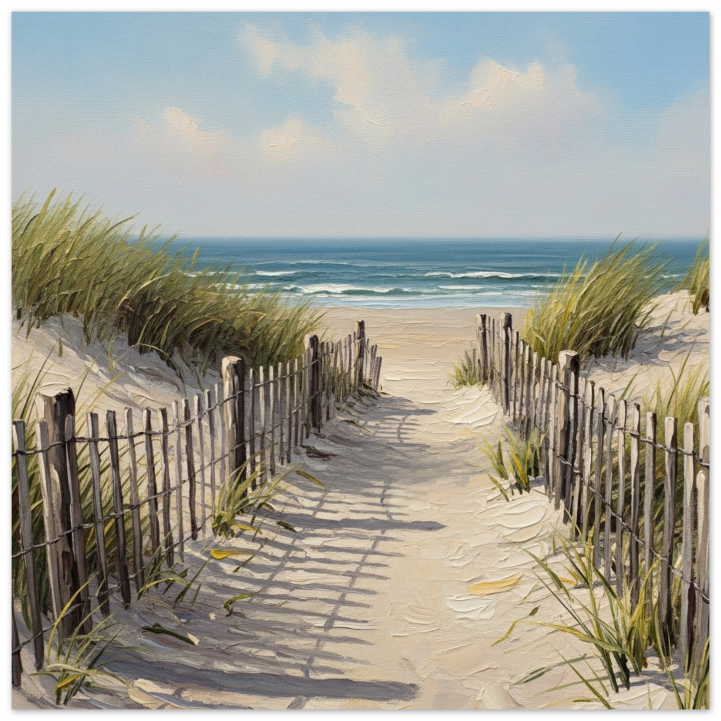 Beach Fence Path Aluminum Wall Print