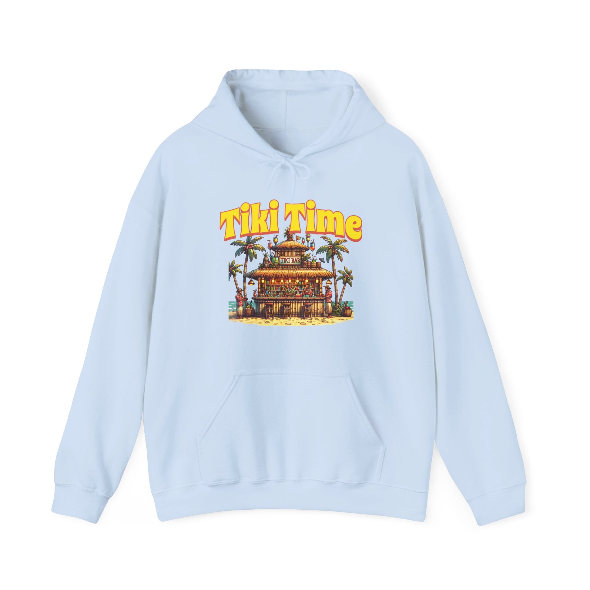 Tiki Time Unisex Hooded Sweatshirt - Tropical Vibes for Vacation Lovers - Caribbean Rays