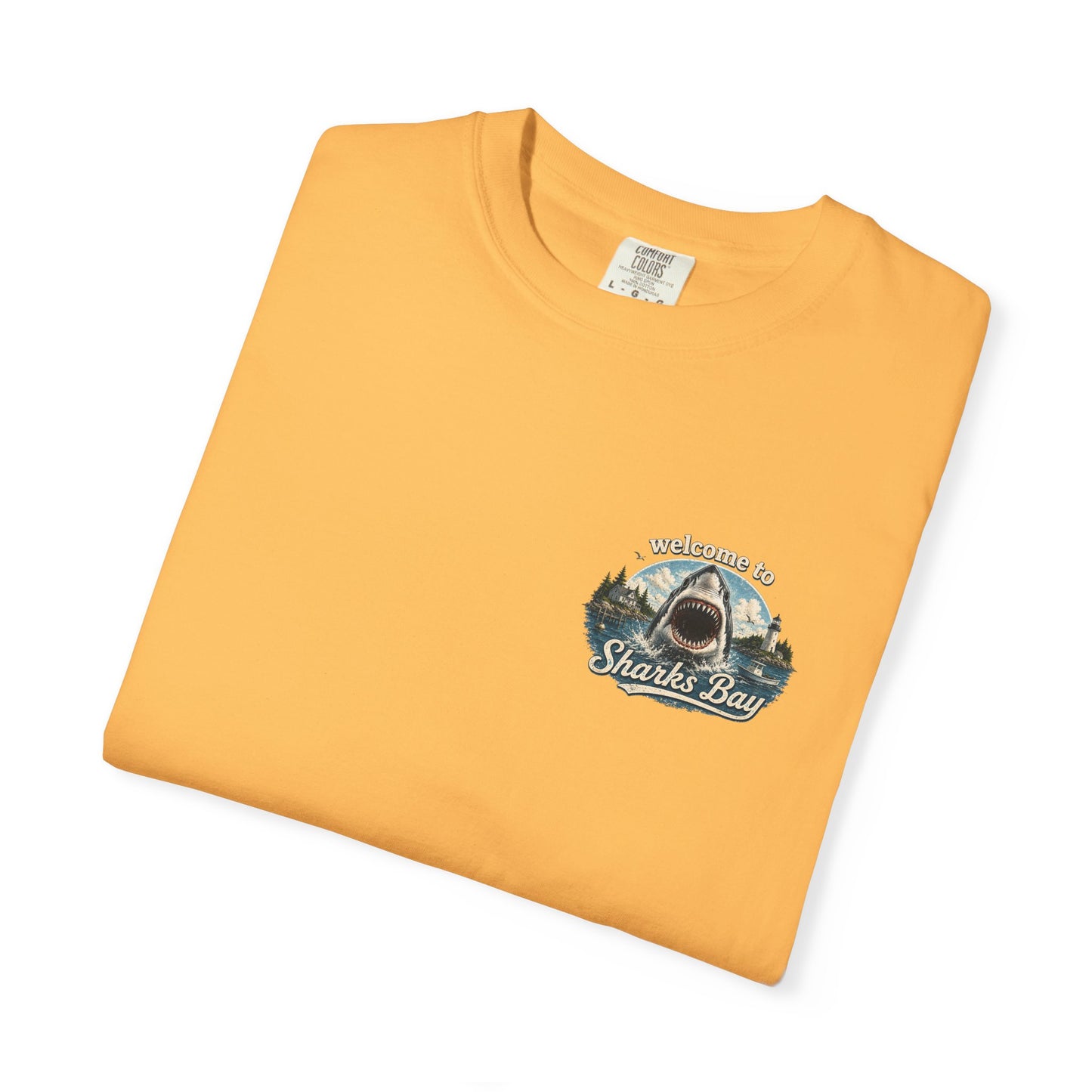 Sharks Bay T-Shirt — "Welcome to Sharks Bay" Vintage Shark Graphic Tee