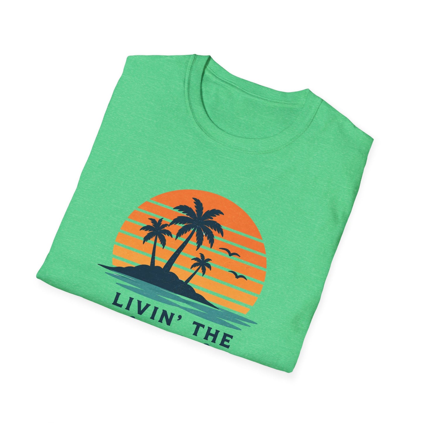 Island Life T-Shirt — "Livin' The Island Life" Retro Palm Sunset Tee