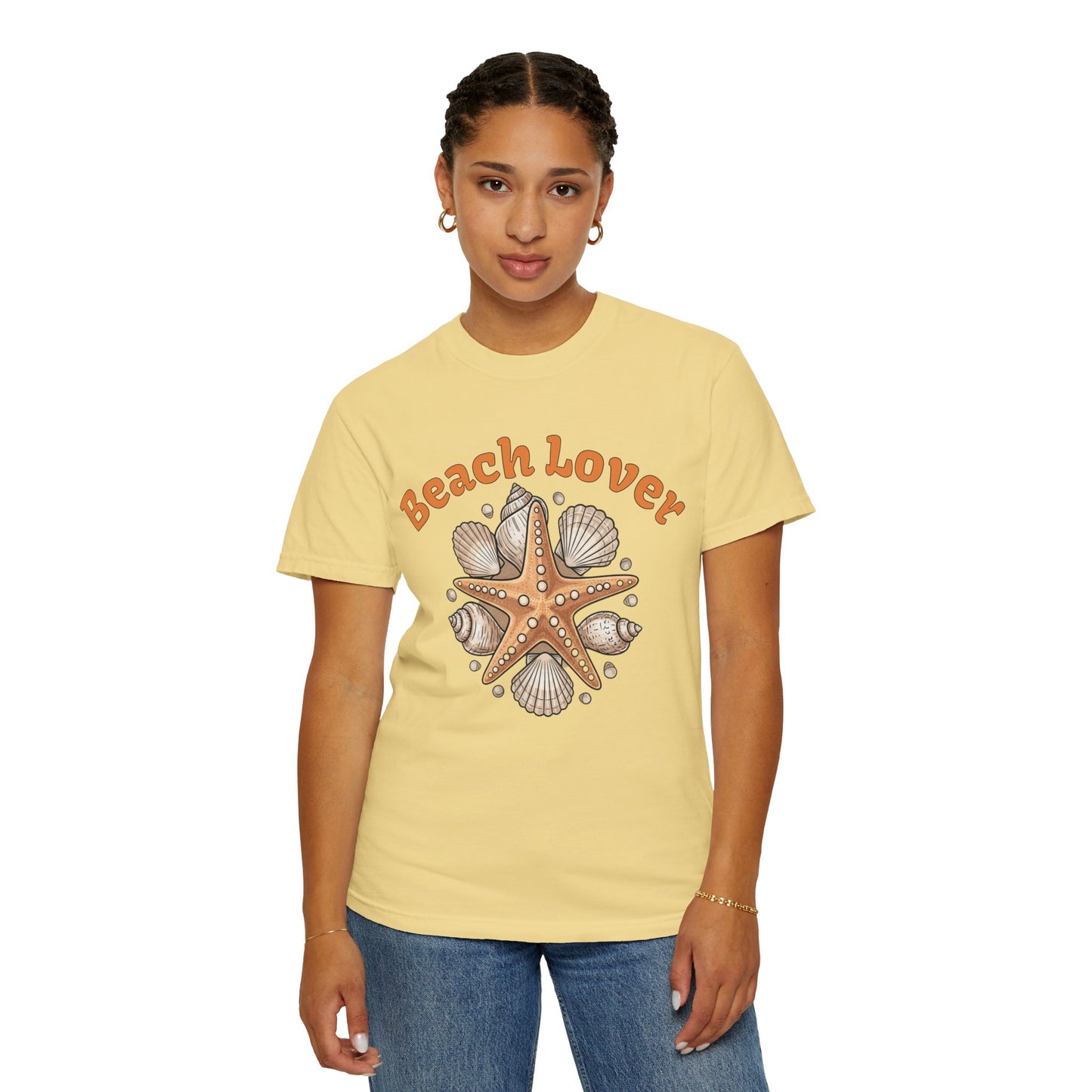 Beach Lover T-Shirt — Seashell & Starfish Graphic Tee