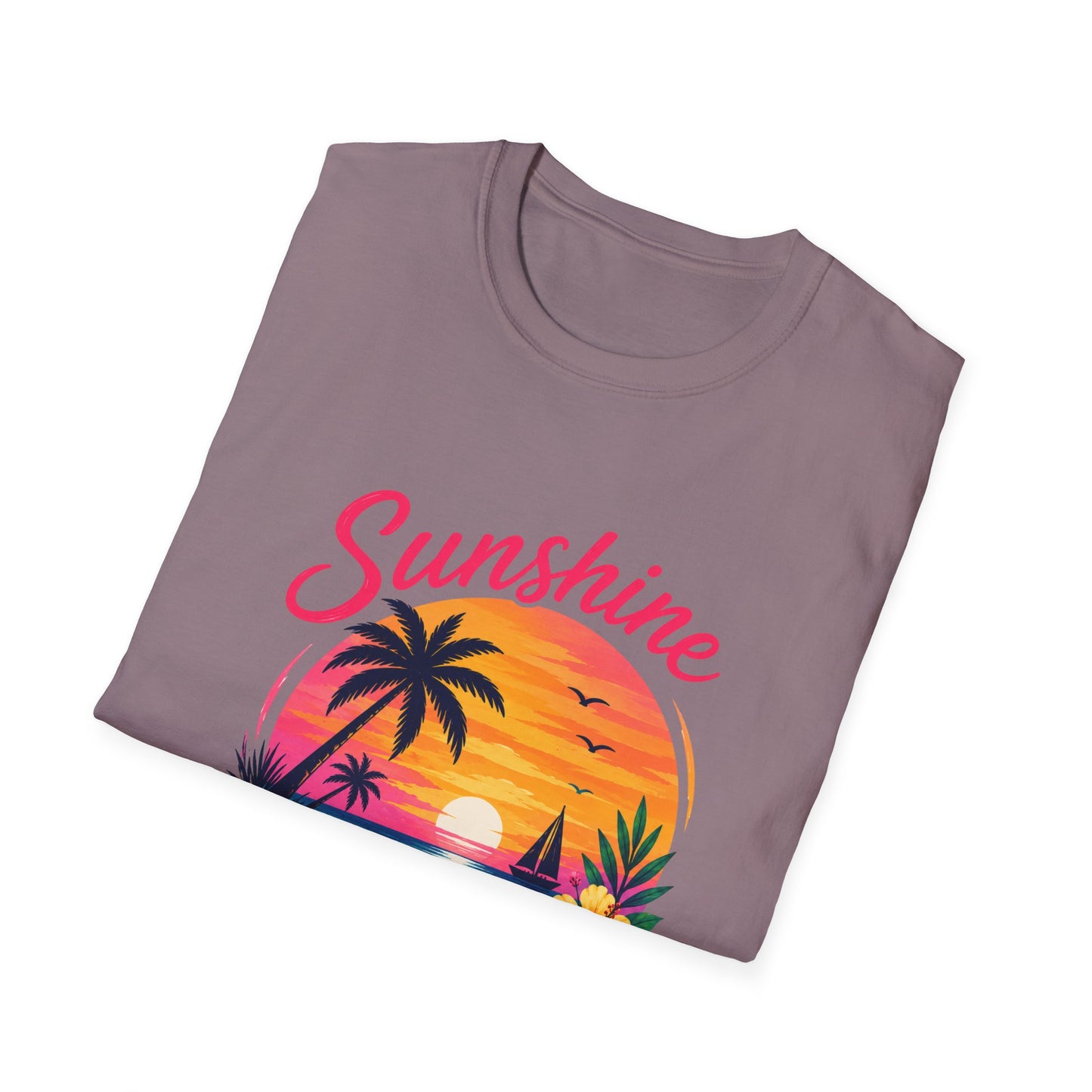 Sunshine and Sea T-Shirt — Tropical Palm Beach Sunset Tee