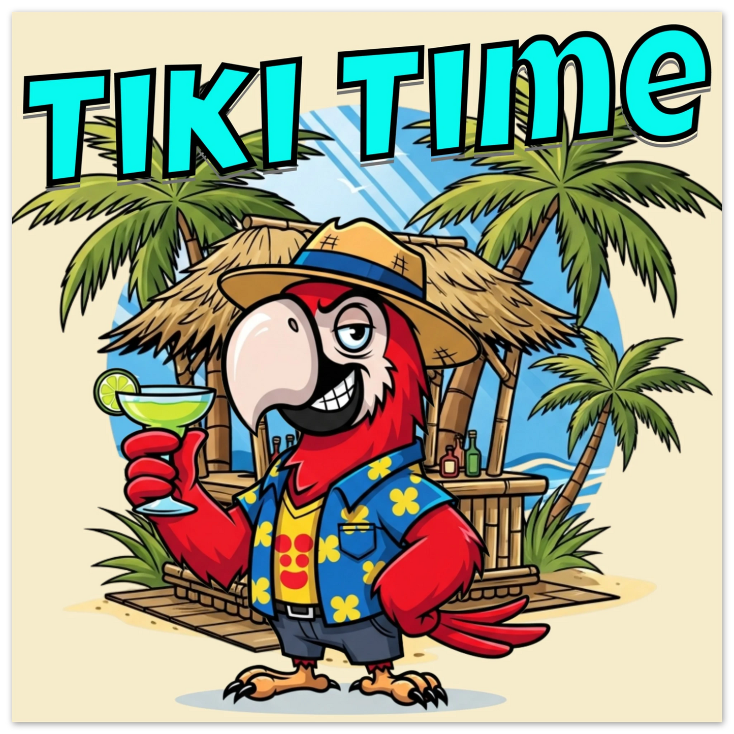 Tiki Time Aluminum Wall Print at Caribbean Rays