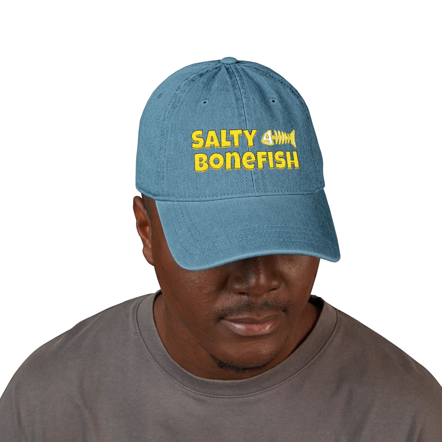 Salty Bonefish Embroidered Baseball Cap