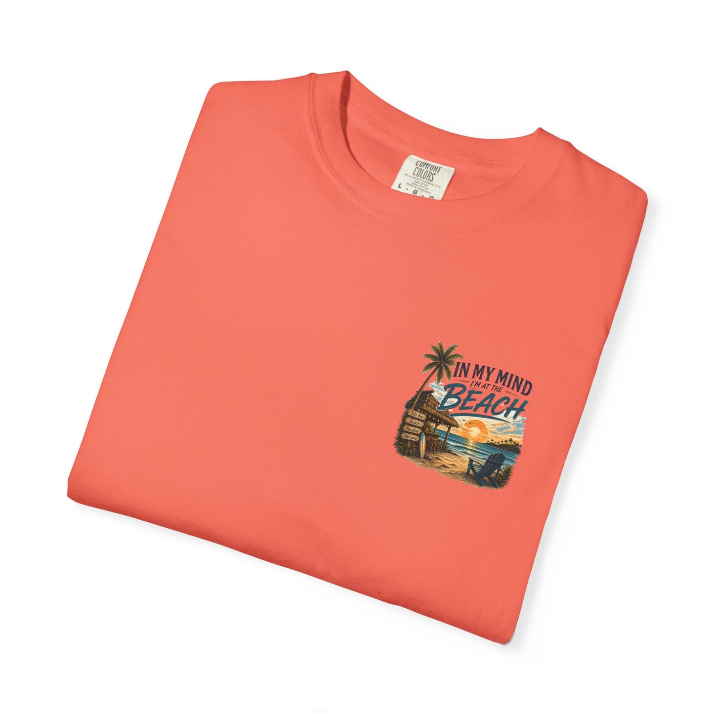 Beach Sunset T-Shirt — "In My Mind I'm at the Beach" Vintage Coastal Tee