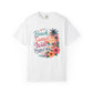 Beach Sunset Wine T-Shirt — "Beach, Sunset, Wine, Perfect Day" Tropical Graphic Tee