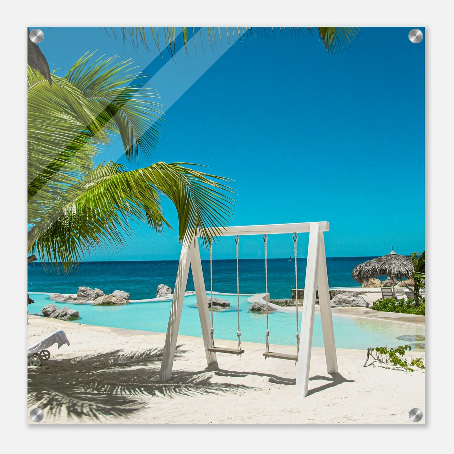 Swing Set in Paradise Acrylic Wall Print at Caribbean Rays