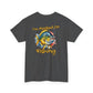 Gray t-shirt with a colorful fish graphic and text 'I'm Hooked On Fishing' on a white background