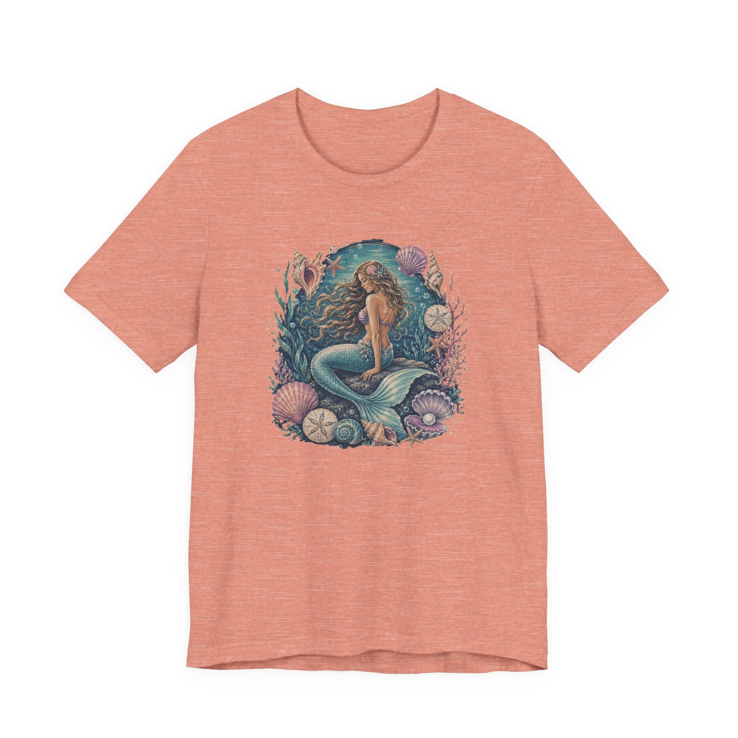 Mermaid Beach Graphic Tee - Vintage Ocean Illustration T-Shirt