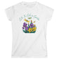Women’s Floral Tee "Life Is Like a Garden" Iris & Crocus Spring Shirt at Caribbean Rays