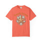 Coral t-shirt with starfish and shell design and 'Beach Lover' text on a white background