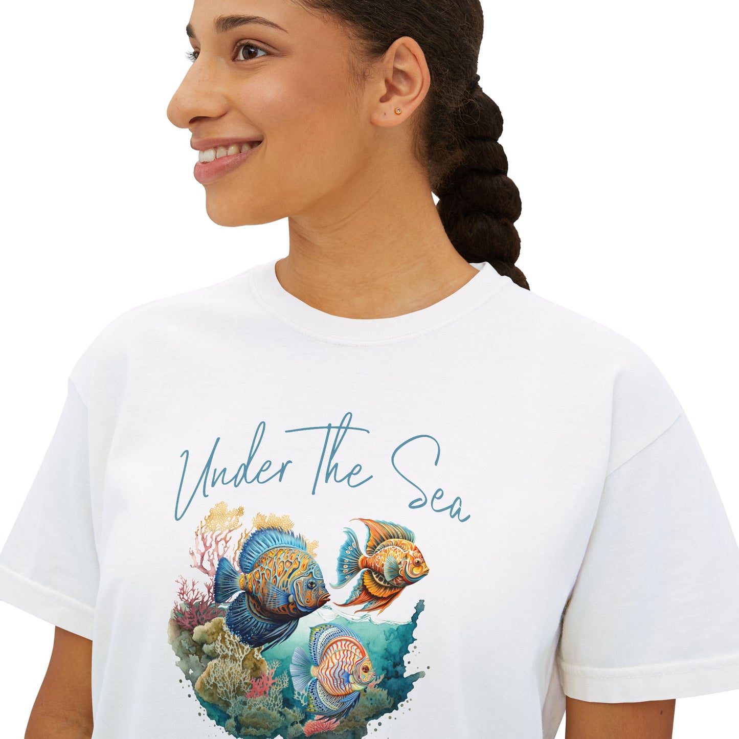 Under the Sea Boxy Tee — Women's Marine Life Graphic T‑Shirt