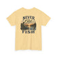 T-Shirt — "Never Too Old to Fish" Fishing Tee (Sunset Lake Design)