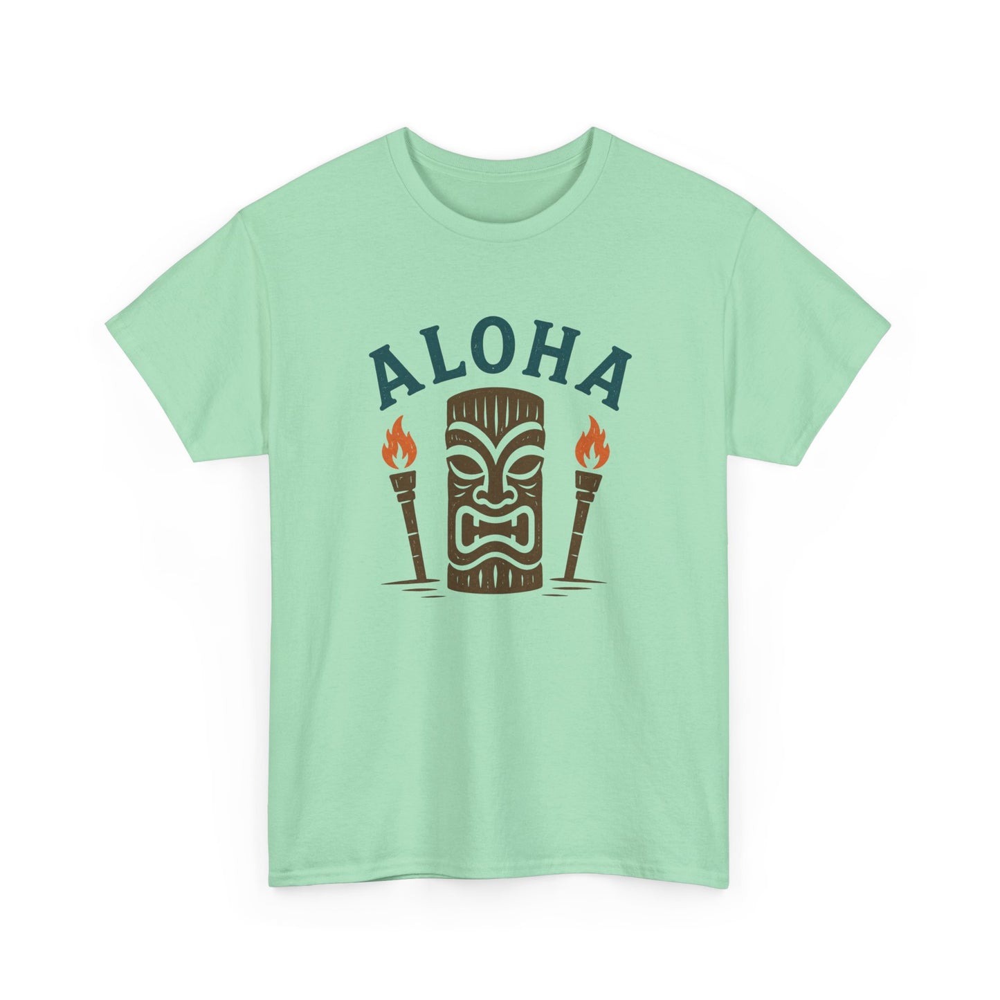 Aloha Tiki Tribal Tee with Torches- Tiki T-Shirt