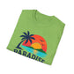 Paradise Found T‑Shirt — Retro Sunset Palm Beach Tee
