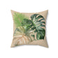 Tropical Leaves Spun Polyester Square Pillow 