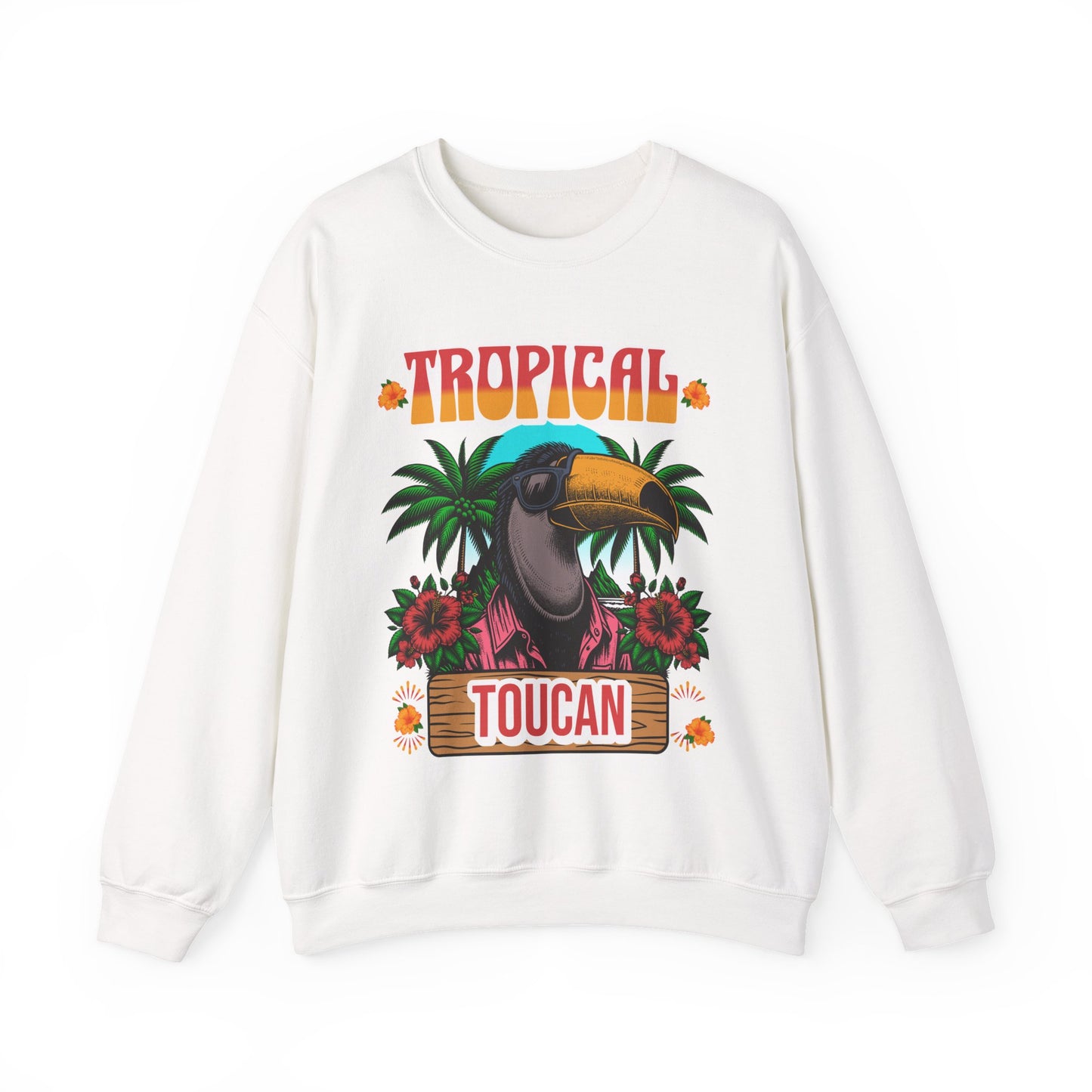 Tropical Toucan Crewneck Sweatshirt – Unisex Heavy Blend