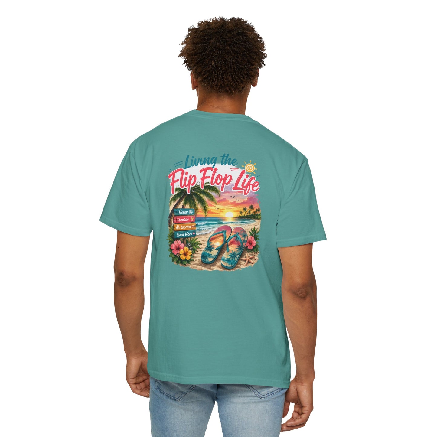 Resort Collection Living the Flip Flop Life Unisex Garment-Dyed T-shirt