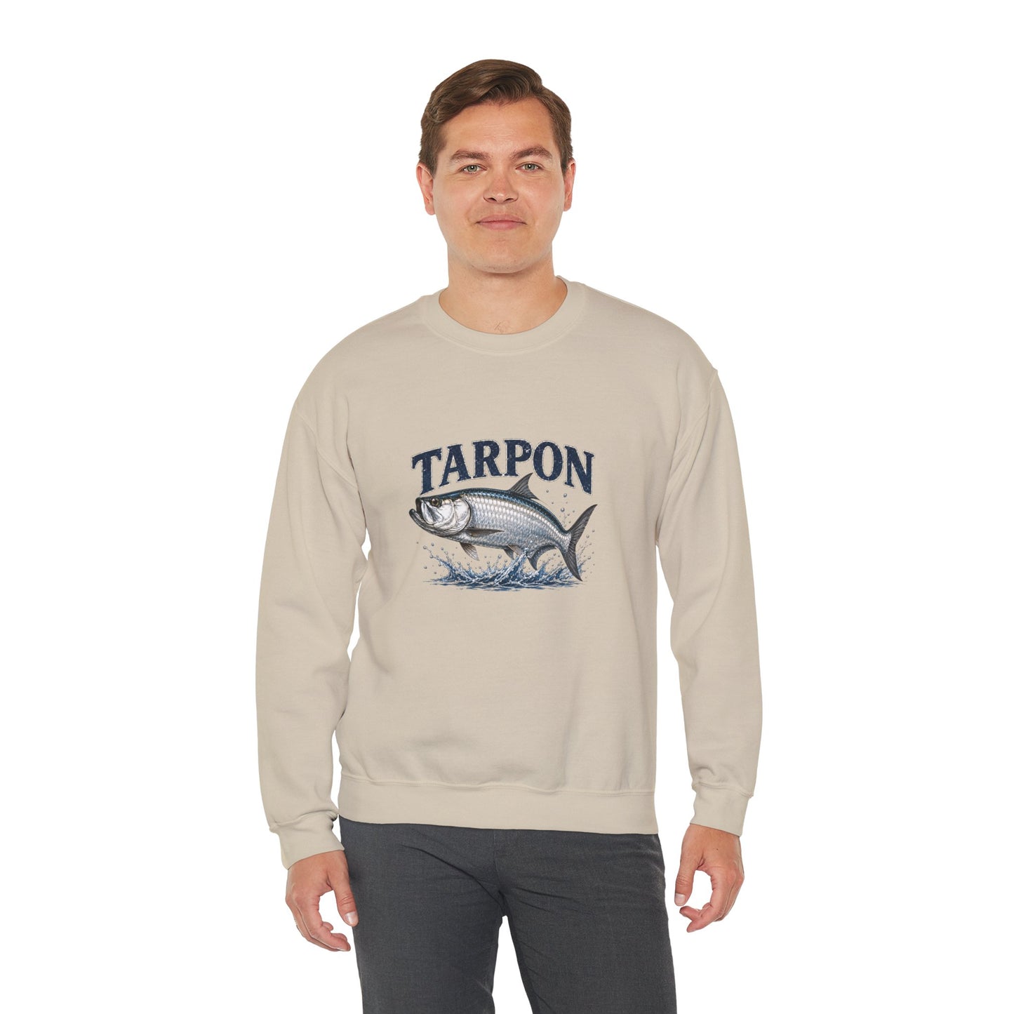 Tarpon Fishing Crewneck Sweatshirt — Vintage Tarpon Graphic Pullover