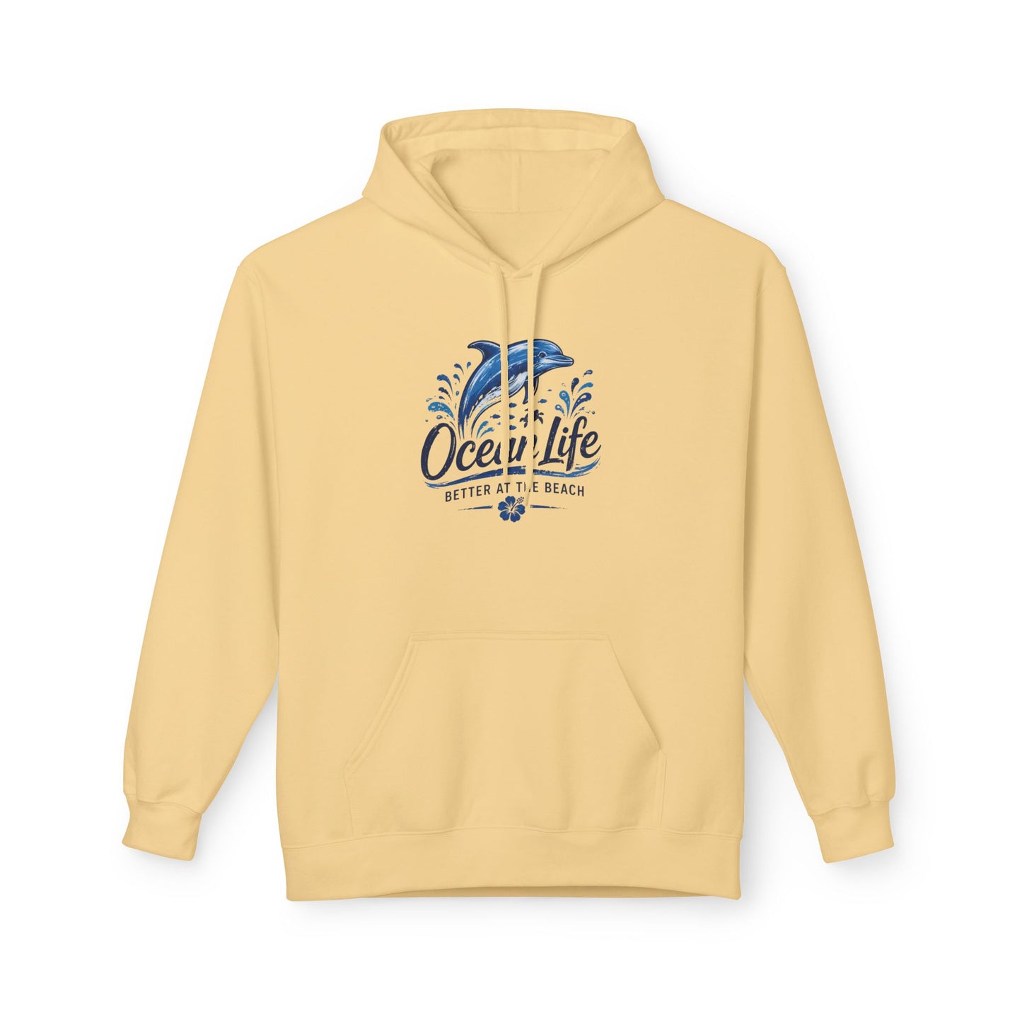 Ocean Life Hoodie - Beach Vibes Dolphin Surf Graphic