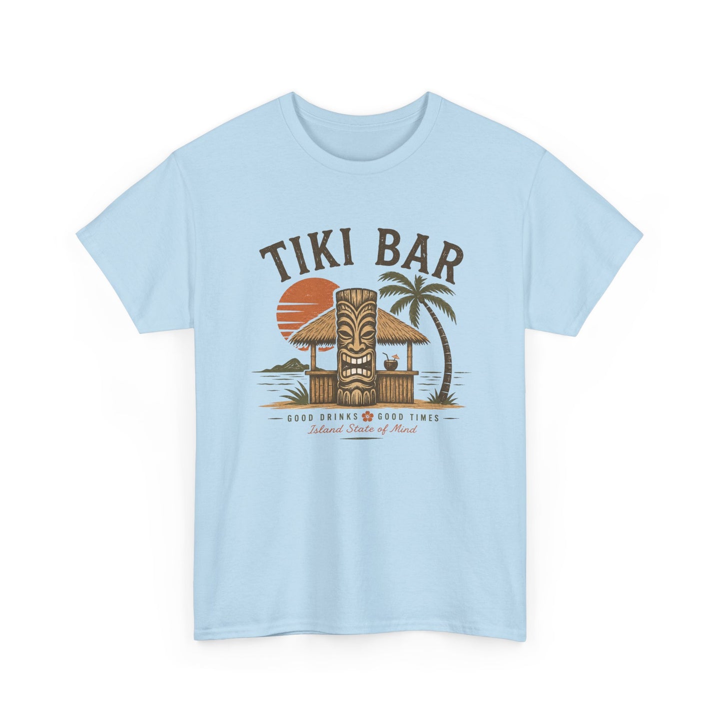 Tiki Bar Vintage Sunset Tee — Tropical Luau Beach Shirt