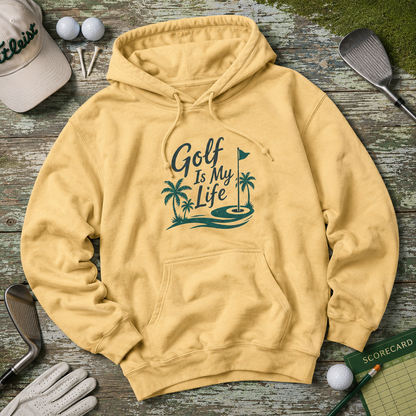 Golf Is My Life Hoodie — Tropical Palm Golf Pullover