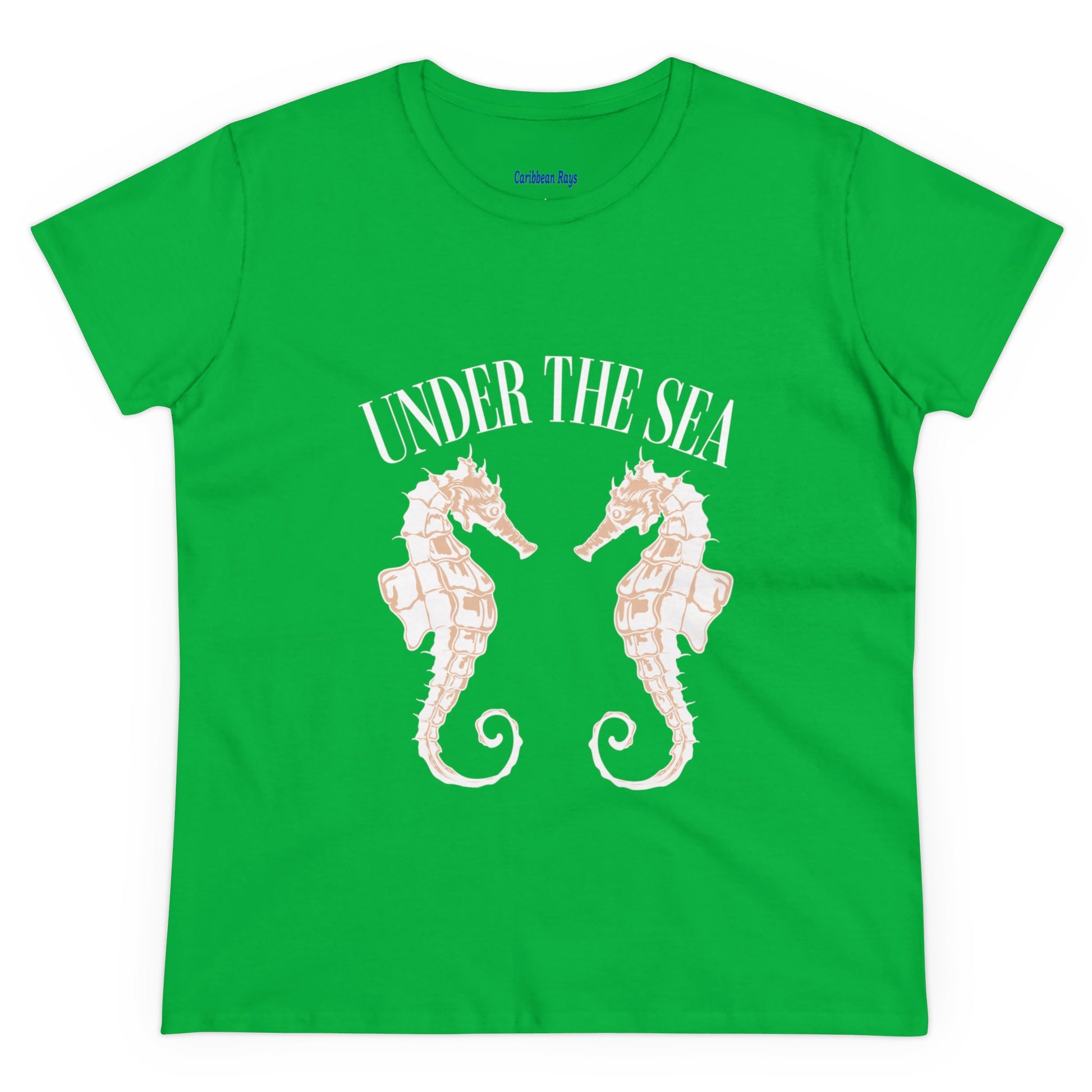 Under The Sea Seahorse Women's Midweight Cotton Tee at Caribbean Rays