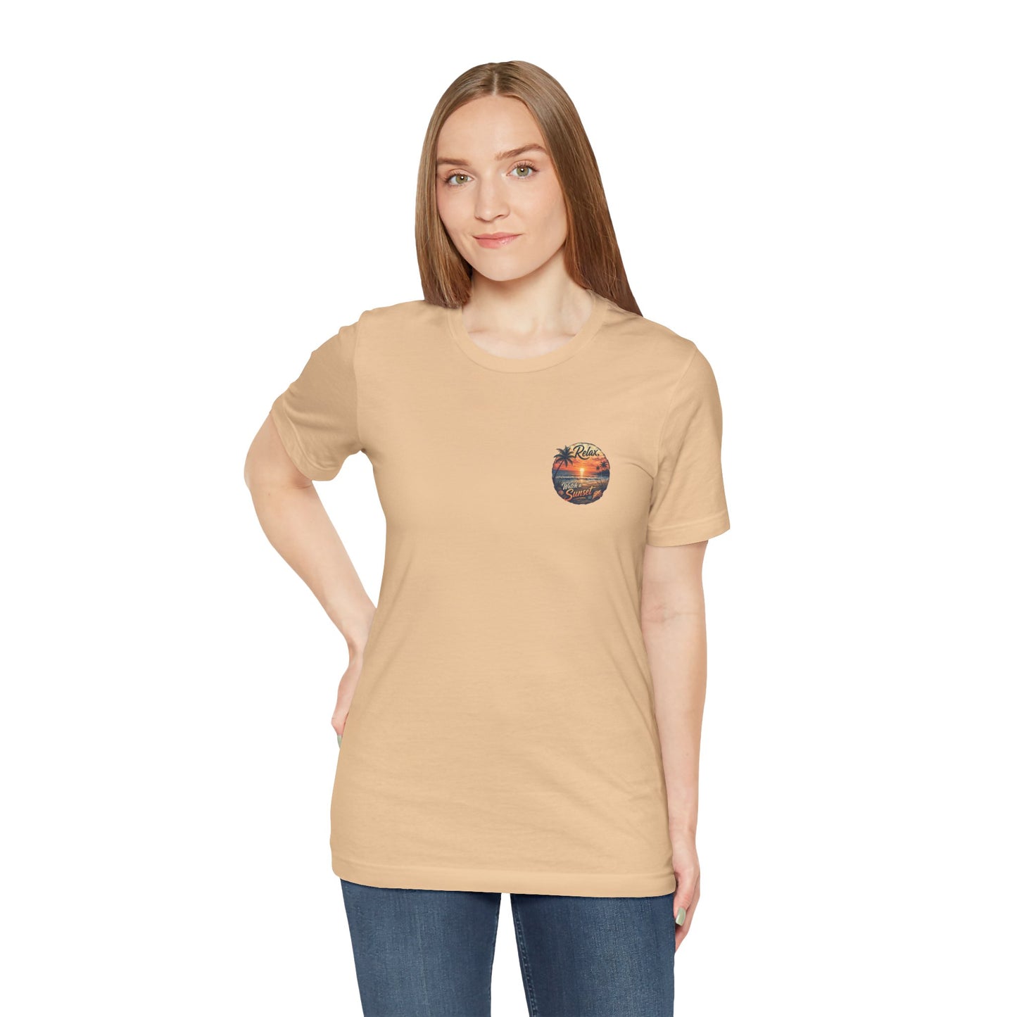 Sunset Beach Tee — "Relax Watch a Sunset" Graphic T-Shirt