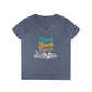 Beach Beach Beach Script V-Neck Tee — Women’s Casual Coastal T-Shirt